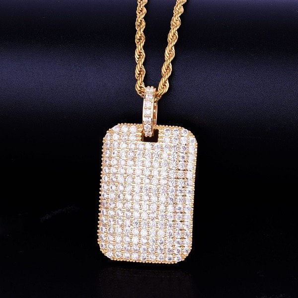 Collier Pendentif Carré en Zircon pour Hommes - 6