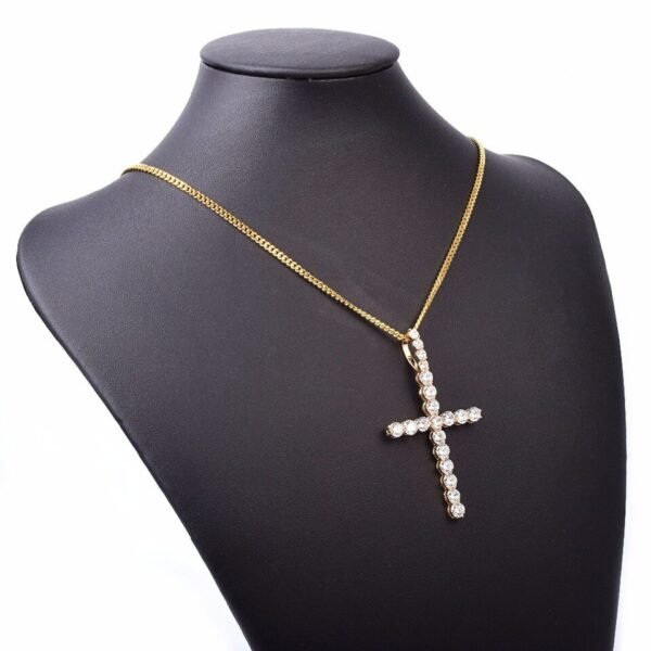 Pendentif Croix Zircon Doré - 6