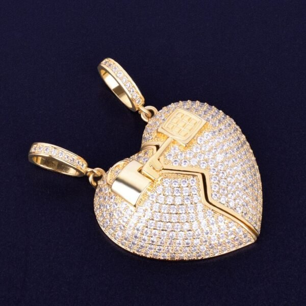 Pendentif Cœur à Serrure Doré - 5