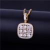 Collier Pendentif Carré Doré - 8