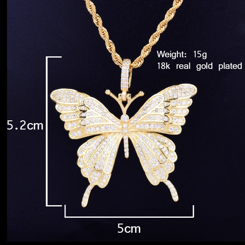 Collier & Pendentif Papillon en Zircon - 2