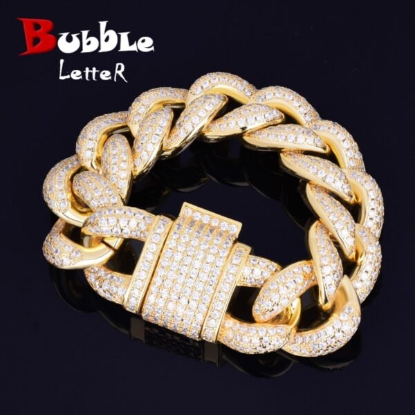 Bracelet cubain épais doré 23mm avec fermoir - 1