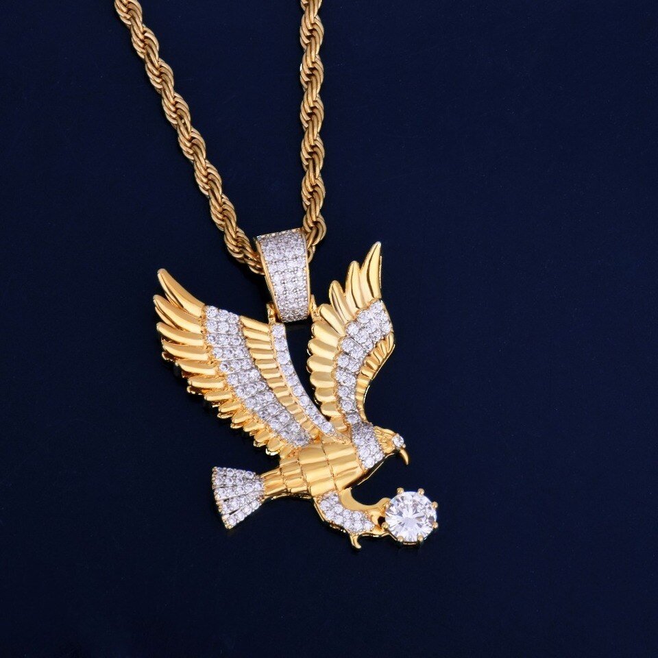 Eagle Pendant Necklace with Cubic Zirconia - 4