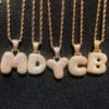 Gold Letter Necklace with Zircon A-Z