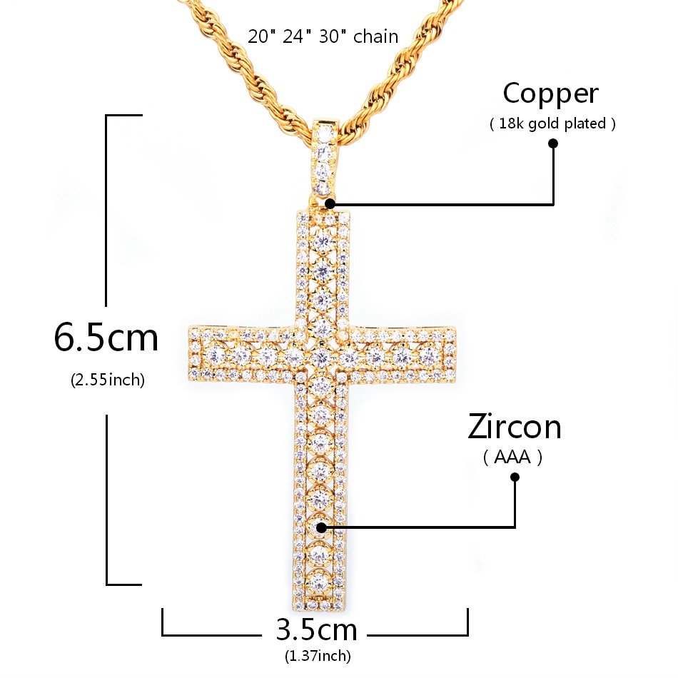 Pendentif Croix Dorée - 3