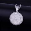 Collier Pendentif Médaille Ronde Solitaire - 7