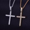 Pendentif Croix Dorée en Zircon Cubique - 7