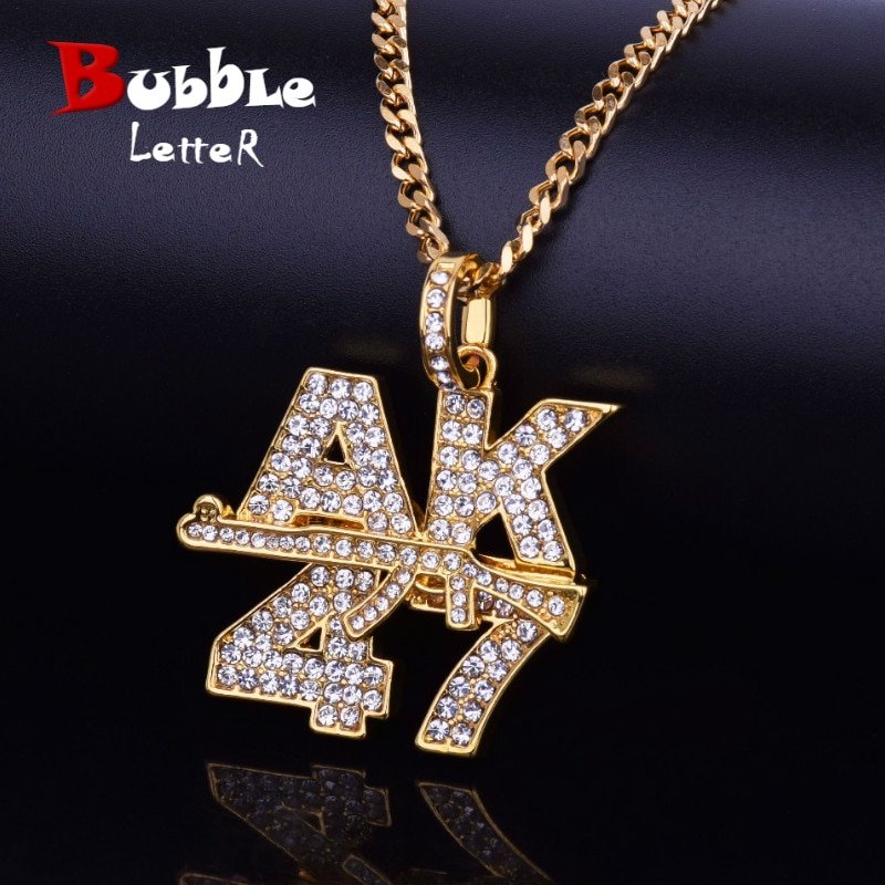 Collier AK47 Doré Rhinestone - 2