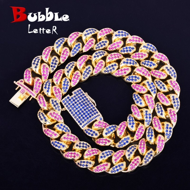 Colorful Cuban Miami Zircon Necklace - 1