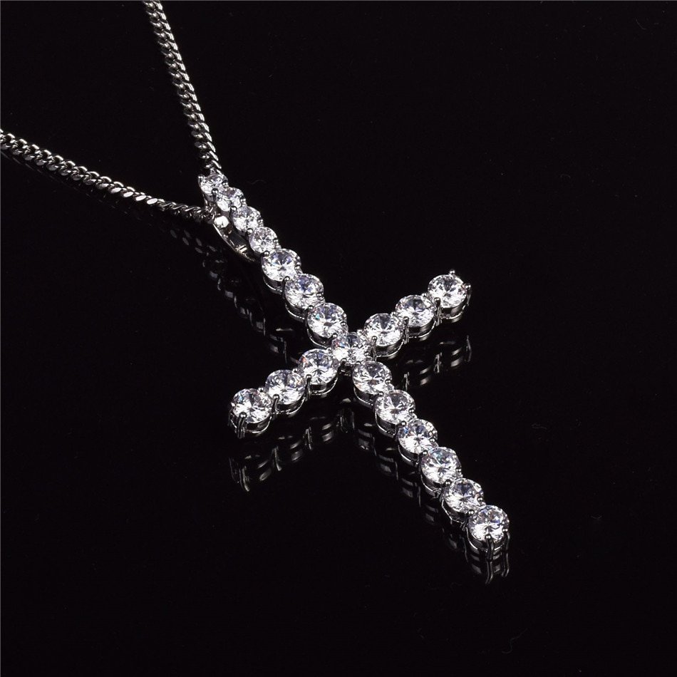 Gold Zircon Cross Pendant - 3