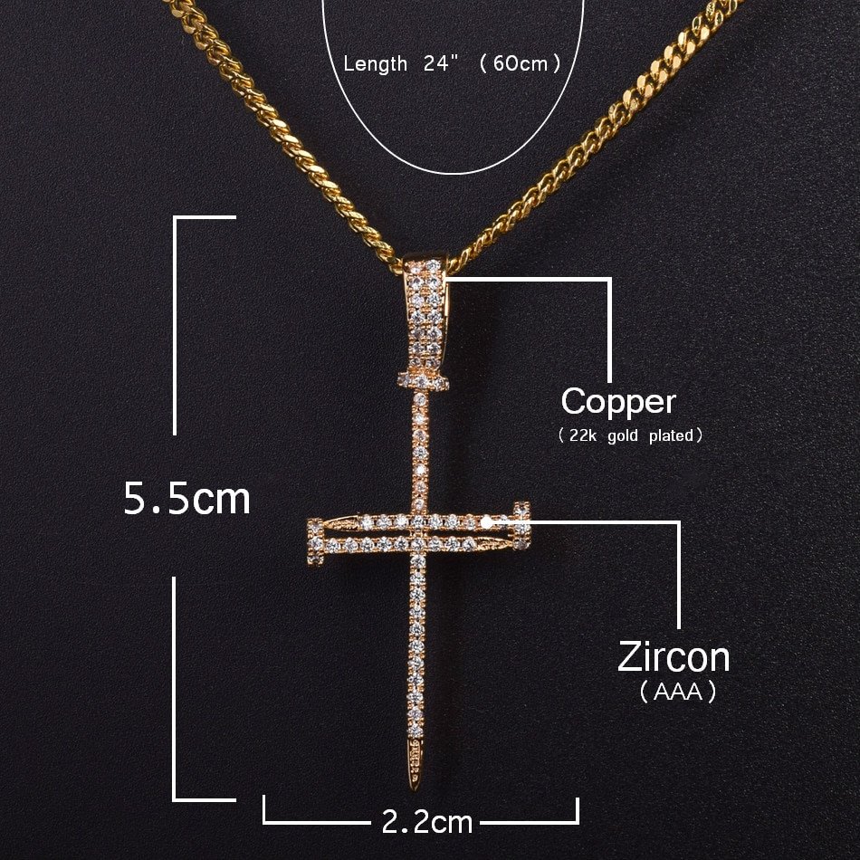 Collier Pendentif Croix Clou - 4