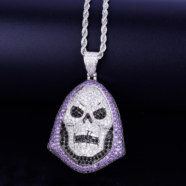 Skull Zircon Pendant Necklace - 3