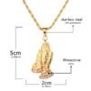 Pendentif Mains en Prière en Acier Inoxydable - 3