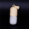 Gold Pill Necklace with Zircon - 10