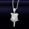 Collier avec pendentif rose pour hommes orné de zircon cubique - 6