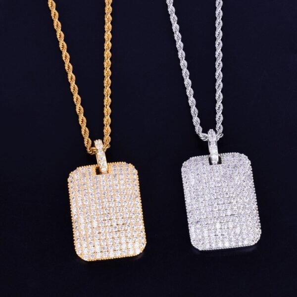Collier Pendentif Carré en Zircon pour Hommes - 5
