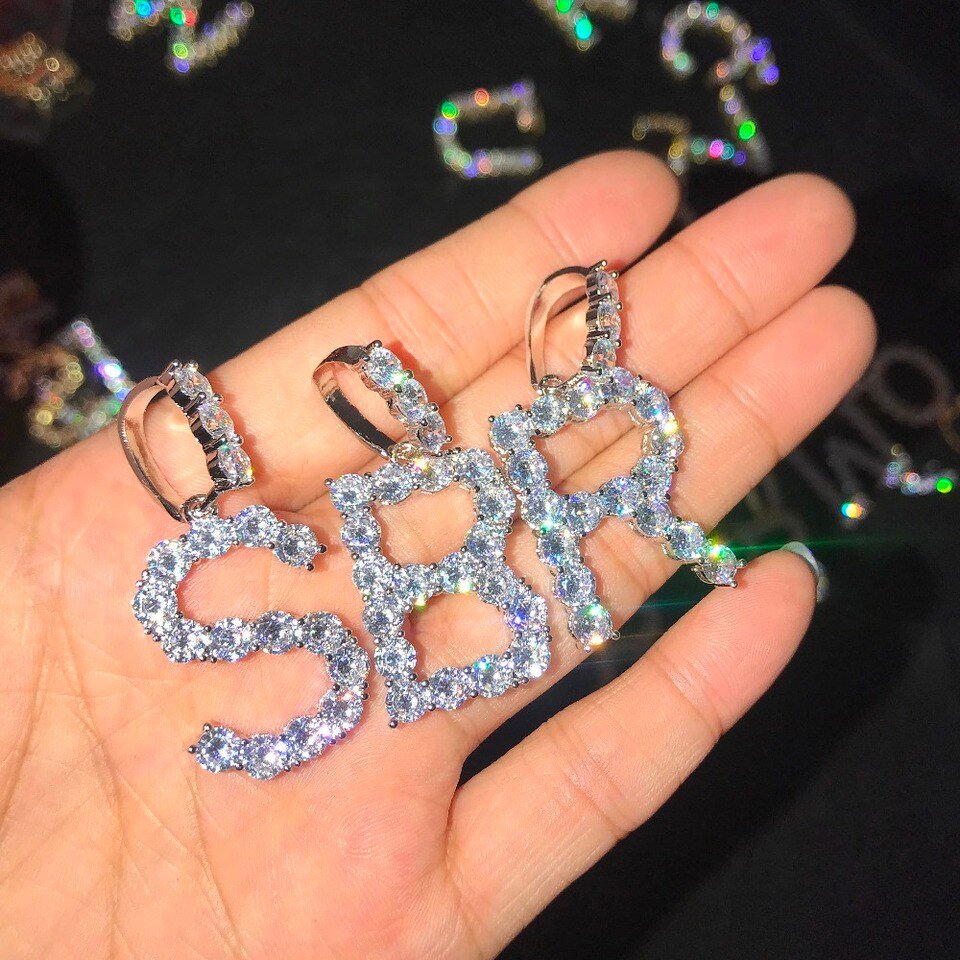 Zircon Letter Necklace and Pendant - 4