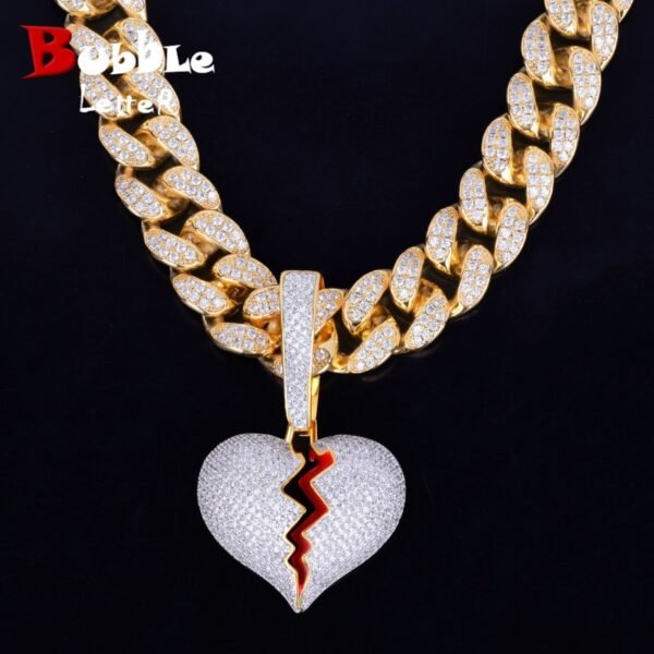 Pendentif Cœur Brisé Doré - 1