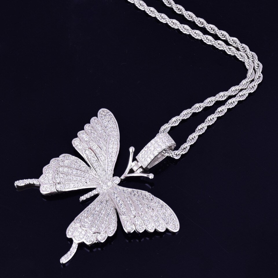 Collier & Pendentif Papillon en Zircon - 4