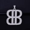 Pendentif Double B en Zircon - 2