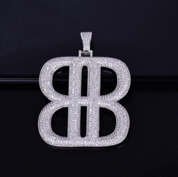 Pendentif Double B en Zircon - 2