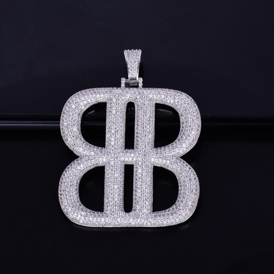 Pendentif Double B en Zircon - 2