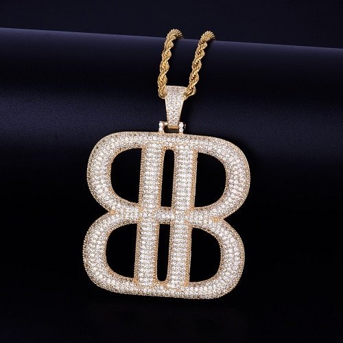 Pendentif Double B en Zircon