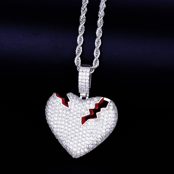 Collier Pendentif Cœur Brisé pour Hommes - 5