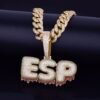 Collier Prénom Homme Lettres Bombées Rouge Doré - 2