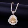 Pendentif Bouddha Doré en Zircon Cubique - 6