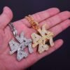 Gold Rhinestone AK47 Necklace - 6