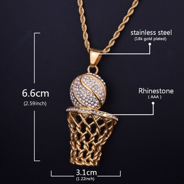 Pendentif Basketball Strass - 7