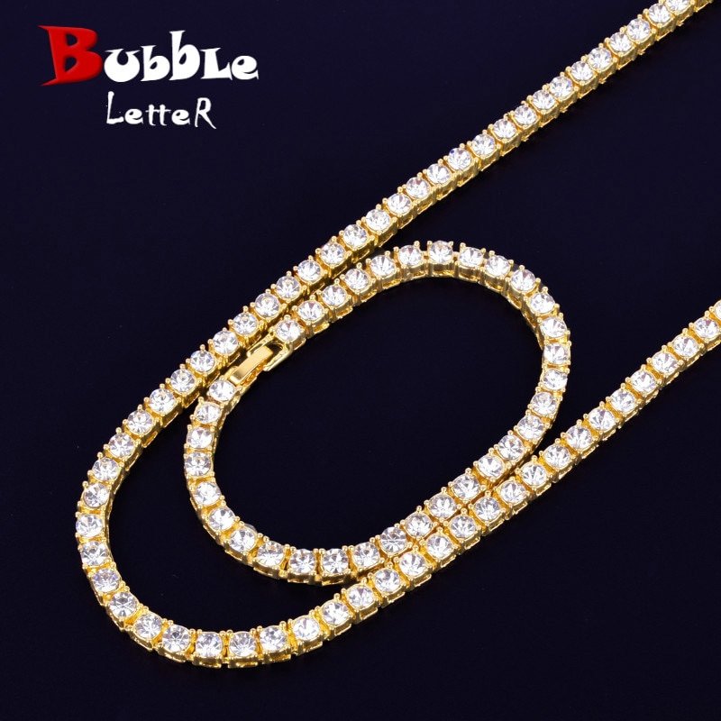 Tennis Necklace and Bracelet Set - 1