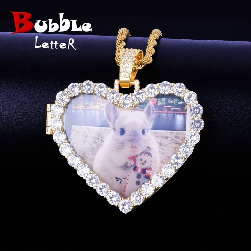 Gold Heart Photo Pendant - 1