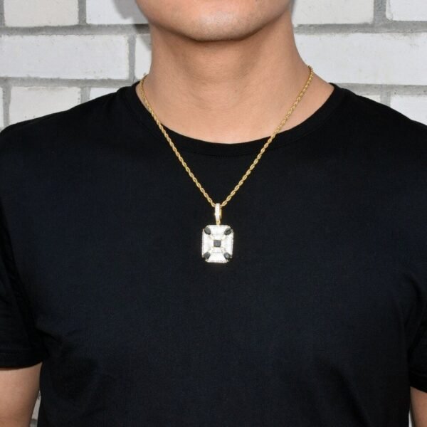 Collier Militaire Carré Noir Doré - 6