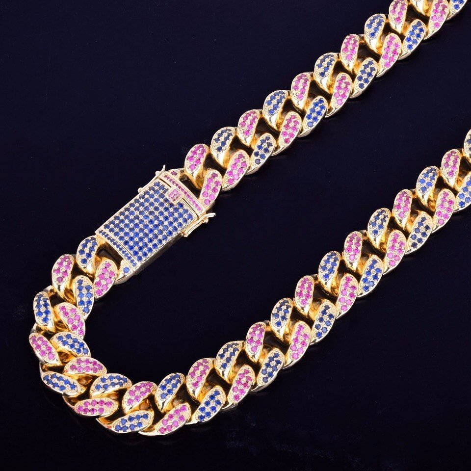 Colorful Cuban Miami Zircon Necklace - 2