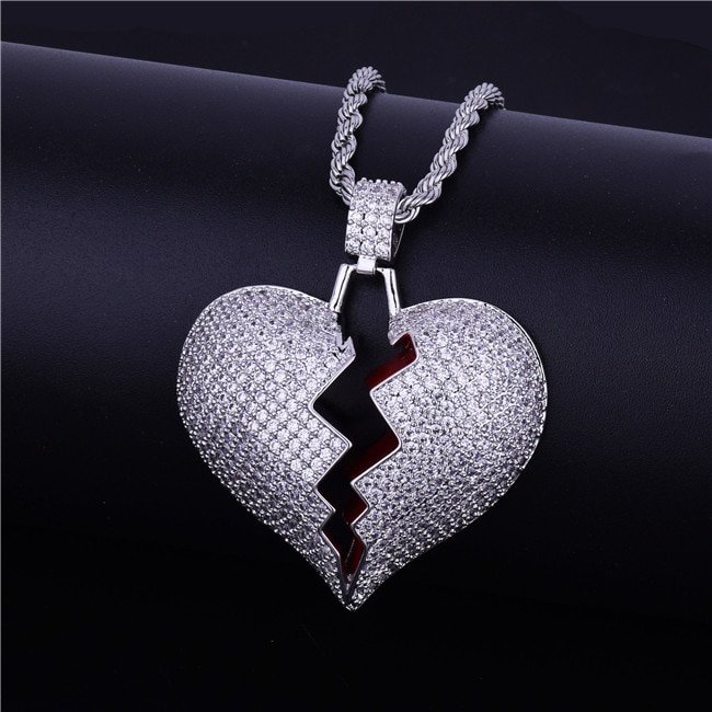 Broken Heart Letter Necklace Gold - 4