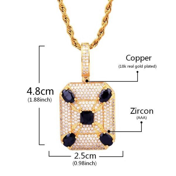 Collier Militaire Carré Noir Doré - 5