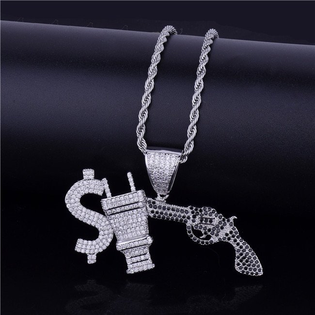 Collier Pendentif Dollar & Pistolet - 4