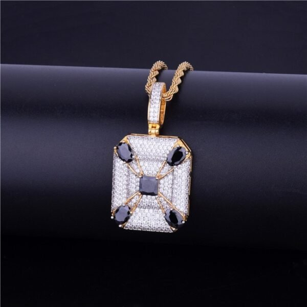 Collier Militaire Carré Noir Doré - 7