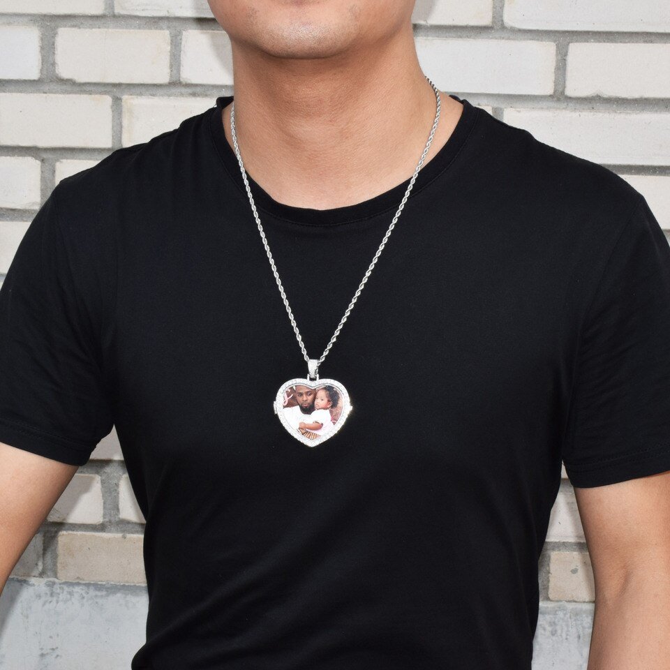 Heart Projection Photo Pendant Necklace - 2