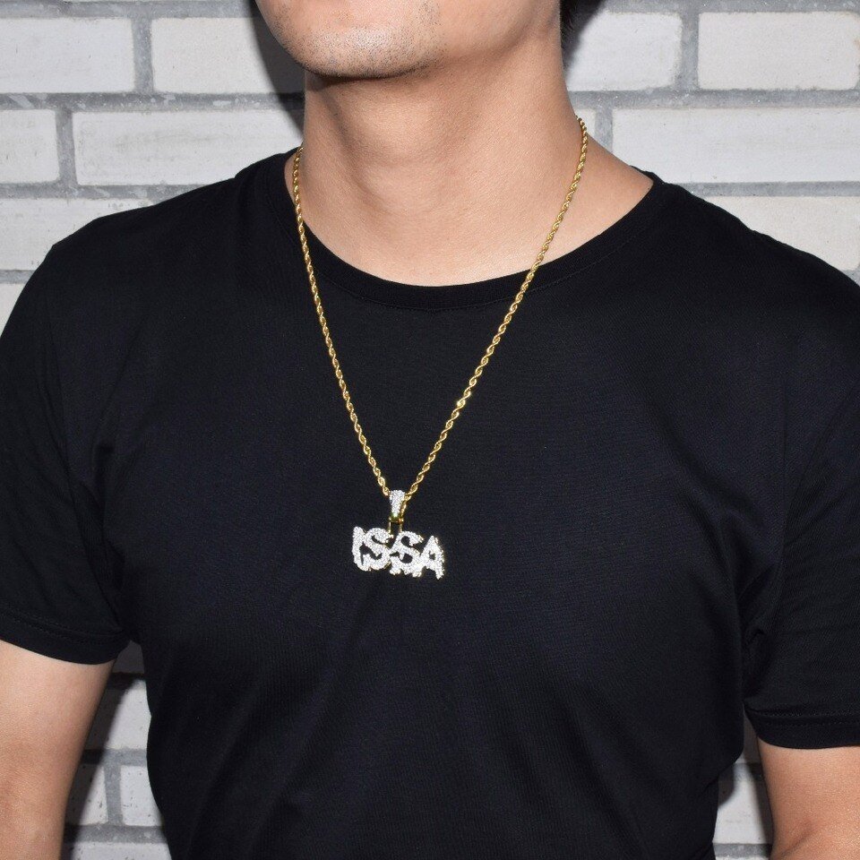 Gold Letter Pendant Necklace - 6