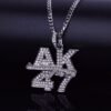 Gold Rhinestone AK47 Necklace - 7