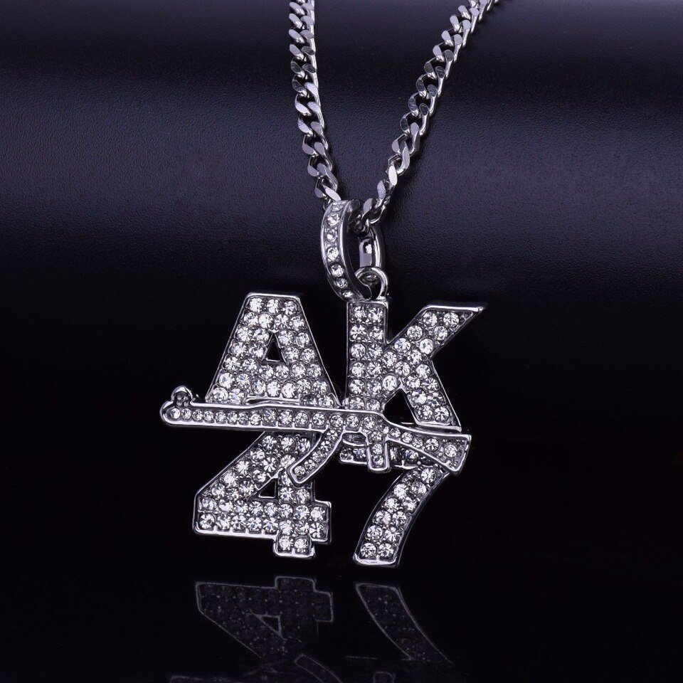 Collier AK47 Doré Rhinestone - 7