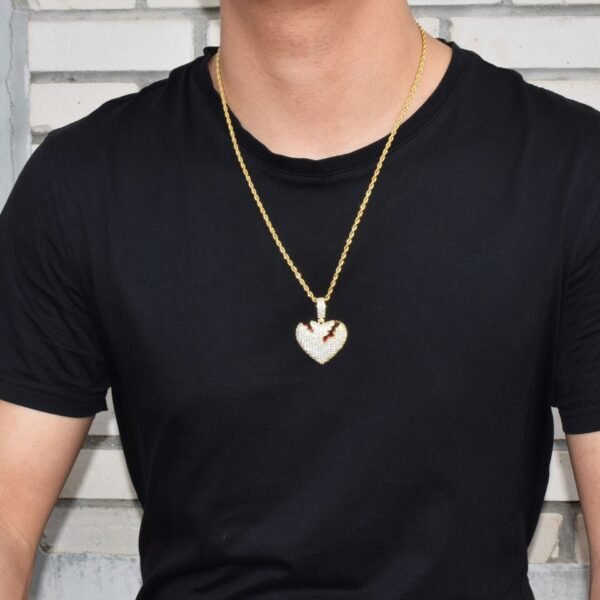 Collier Pendentif Cœur Brisé pour Hommes - 2
