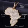 Gold Rhinestone Africa Map Necklace - 6