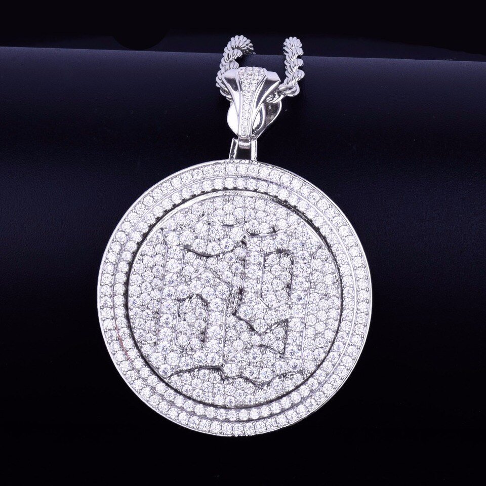 Rotating Zircon Pendant Necklace - 5