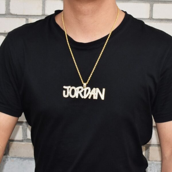 Collier prénom personnalisé avec zirconia pour hommes - 5