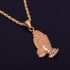 Pendentif Mains en Prière en Acier Inoxydable