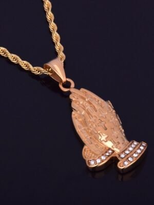 Stainless Steel Prayer Hands Pendant